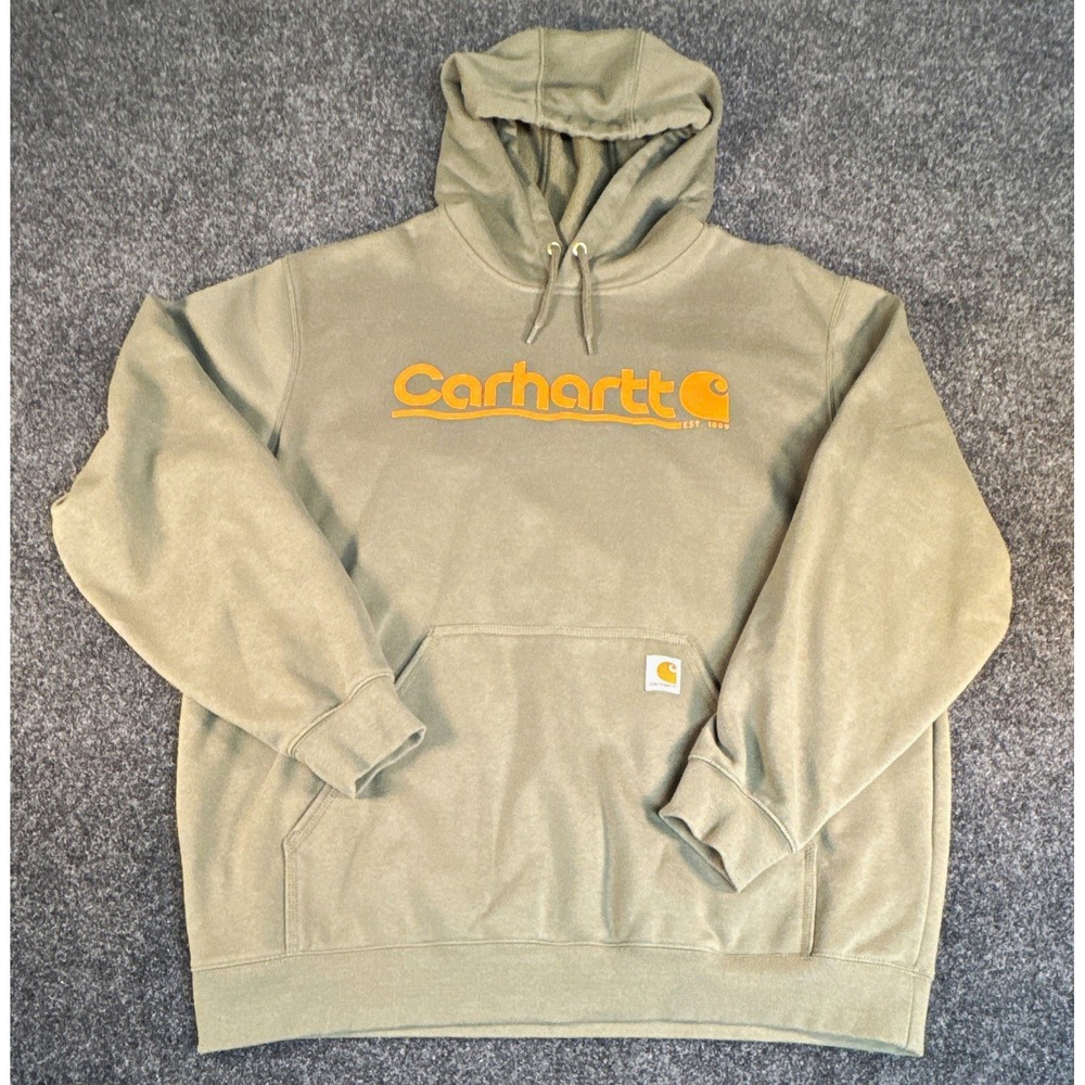 Carhartt Rain Defender Pullover Hoodie Fleece Green XL (A1213)